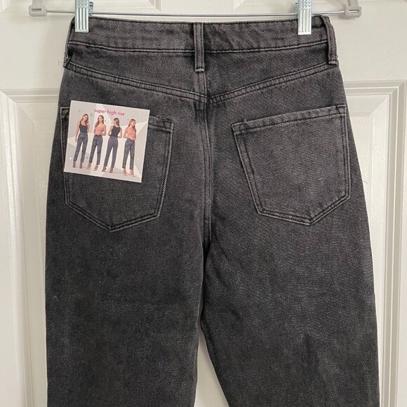 Simple Society Bling Acid Wash Super High Rise Black Straight Jean Size 00/23 - Picture 7 of 13